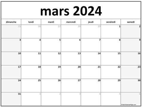 calendrier mars 2024 2024